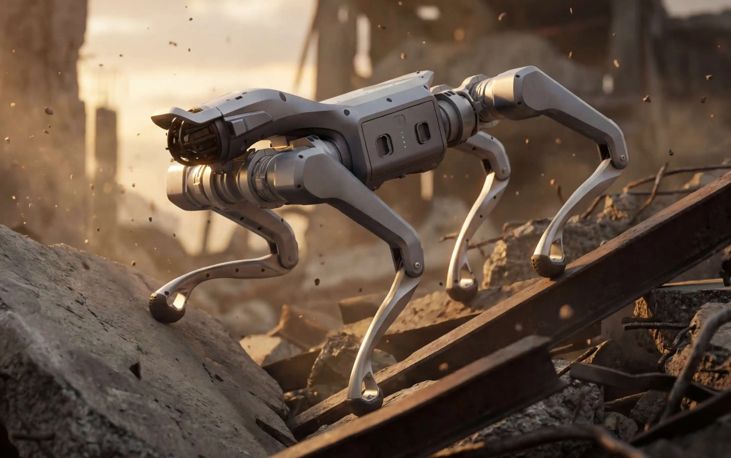 Unitree As2 traversing rubble